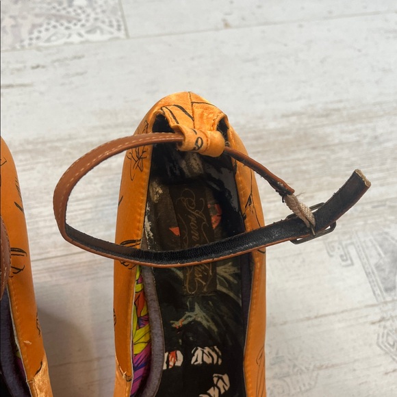 Rare Iron Fist Orange Zombie Lily Heels Size 8 - Picture 4 of 11